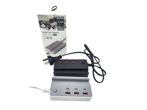 &u++ CARGADOR CELULAR ZAPATILLA 35W USB X3 + TC X3 + BASE CELULAR
